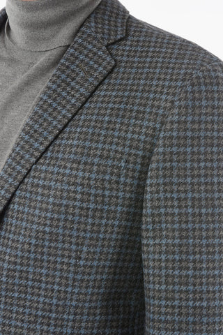 Houndstooth Virgin Wool and Cashmere ACADEMY SOFT 2-Button Blazer