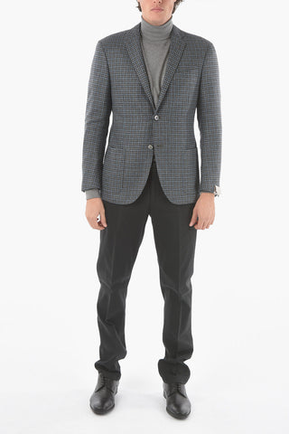 Houndstooth Virgin Wool and Cashmere ACADEMY SOFT 2-Button Blazer