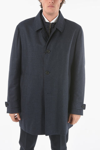 ID Virgin Wool Padded Full Zip Balmacaan Coat