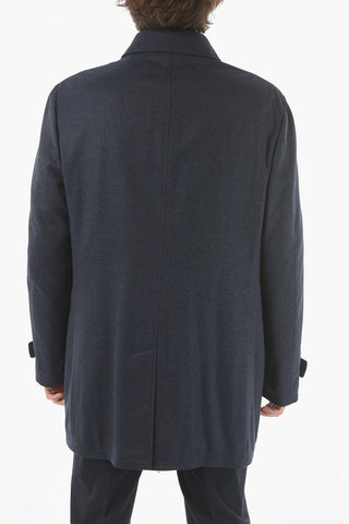 ID Virgin Wool Padded Full Zip Balmacaan Coat