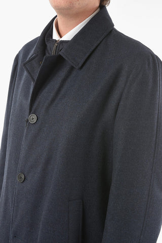 ID Virgin Wool Padded Full Zip Balmacaan Coat
