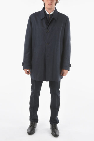 ID Virgin Wool Padded Full Zip Balmacaan Coat
