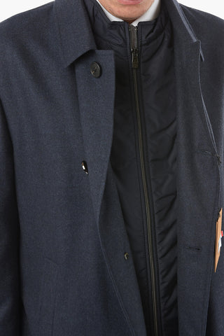 ID Virgin Wool Padded Full Zip Balmacaan Coat