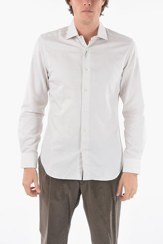 Popeline Cotton Spread Collar Shirt