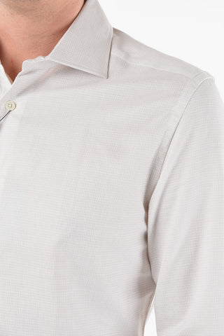 Popeline Cotton Spread Collar Shirt