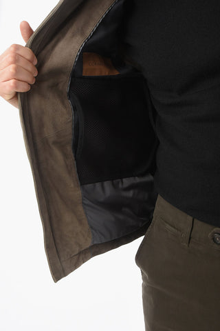 ID Sleeveless Suede Leather Down Jacket