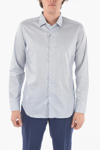 Cotton Slim Fit Shirt with Spread Collar