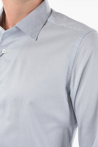 Cotton Slim Fit Shirt with Spread Collar