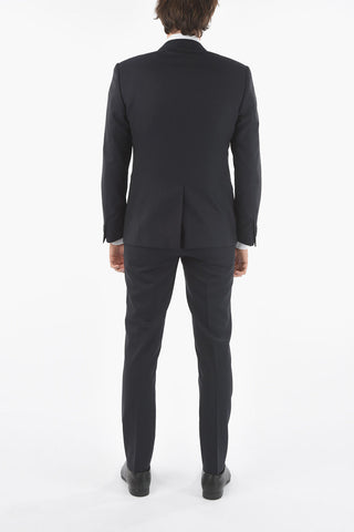 Virgin Wool and Silk ACADEMY Peak Lapel 3 Piece Waistcoat Suit