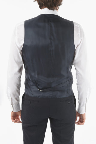 Virgin Wool and Silk ACADEMY Peak Lapel 3 Piece Waistcoat Suit