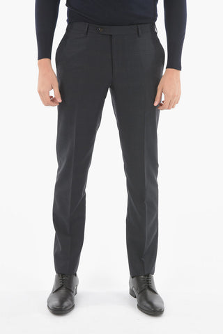 Checked Virgin Wool Belt Loops ACADEMY Trousers