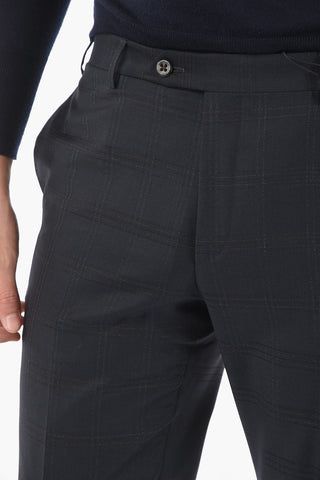 Checked Virgin Wool Belt Loops ACADEMY Trousers