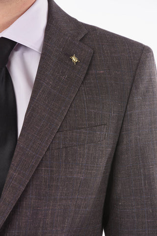 CC COLLECTION abito 2 bottoni REFINED district check due spacchi revers classico