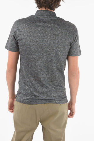 Flax and Cotton TIPO Polo Shirt with Button-Down Collar