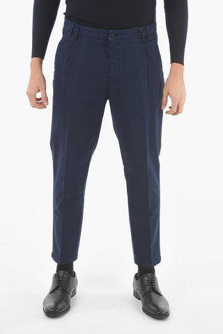 CC COLLECTION Stretch Cotton MOLE Single Pleat Trousers