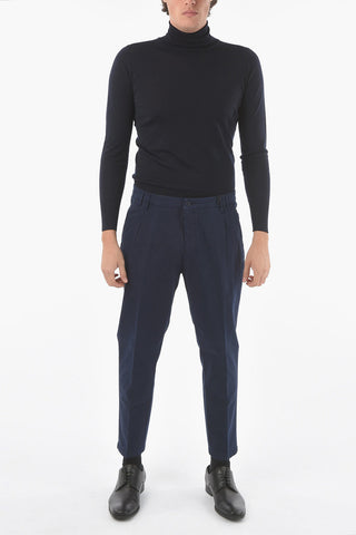 CC COLLECTION Stretch Cotton MOLE Single Pleat Trousers