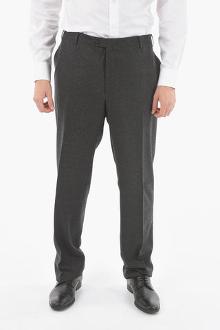 Virgin Wool ACADEMY Trousers with Scalloped Hem