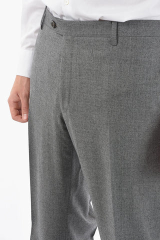 Virgin Wool LEADER No Hem Trousers With Jetted Pocket