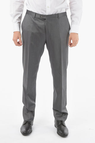 virgin wool and silk center vent peak lapel CERIM.LEADER 3 piece waistcoat suit