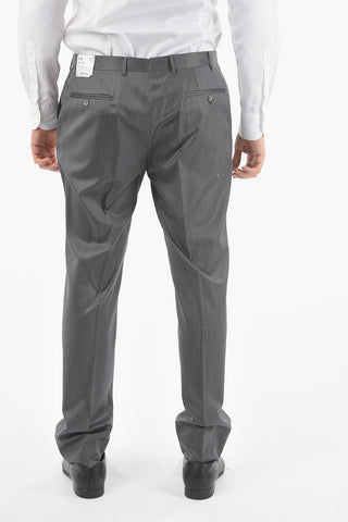 virgin wool and silk center vent peak lapel CERIM.LEADER 3 piece waistcoat suit