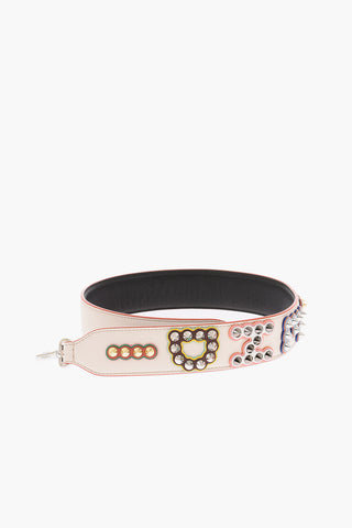 Leather Shoulder Strap For Bag with Studded Logo