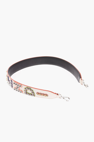 Leather Shoulder Strap For Bag with Studded Logo