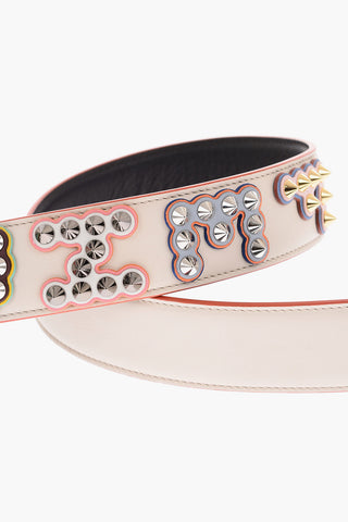 Leather Shoulder Strap For Bag with Studded Logo