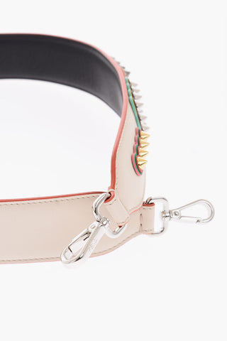 Leather Shoulder Strap For Bag with Studded Logo