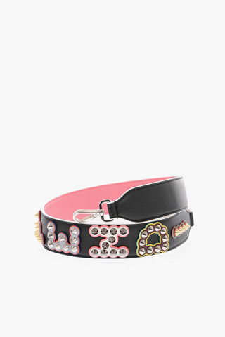 Leather Shoulder Strap For Bag with Studded Logo
