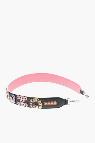 Leather Shoulder Strap For Bag with Studded Logo