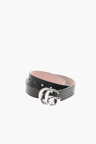 25mm Silver Monogram Leather Belt