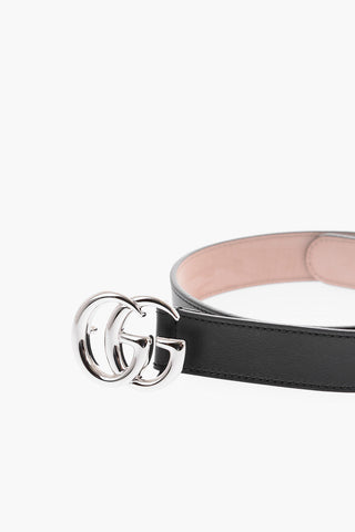 25mm Silver Monogram Leather Belt