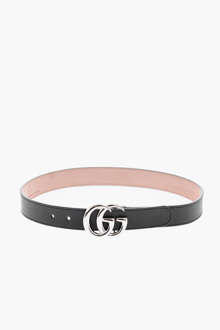 25mm Silver Monogram Leather Belt