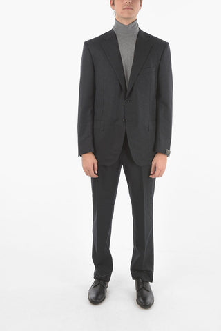 Flap Pockets Lined Single Breasted LEADER Virgin Wool Suit