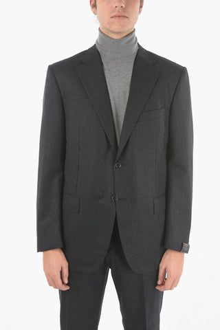 Flap Pockets Lined Single Breasted LEADER Virgin Wool Suit
