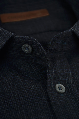 ID COUTURE Camicia in Flanella di Cotone Tweed con Collo Francese