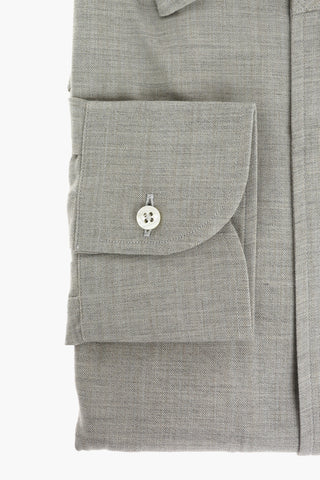 Standard Collar Cotton and Cashmere Shirt