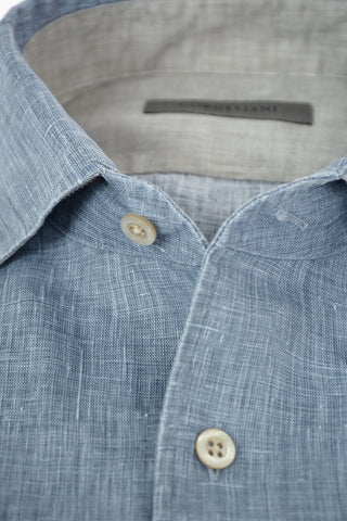 Camicia in Lino con Collo Francese
