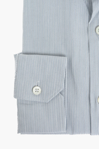 Standard Collar Balanced Stripe Slim Fit Cotton Shirt