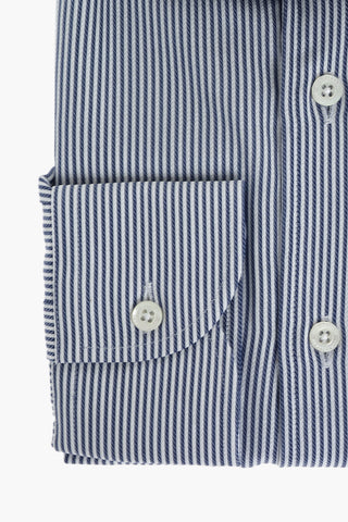 Standard Collar Balanced Stripe Cotton Shirt
