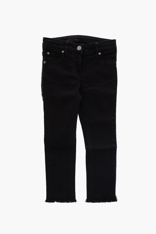 Frayed Hem Stretch Denim Jeans