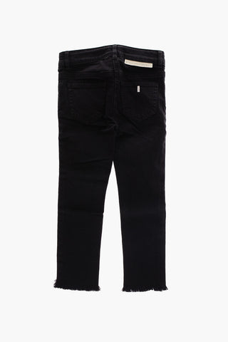Frayed Hem Stretch Denim Jeans
