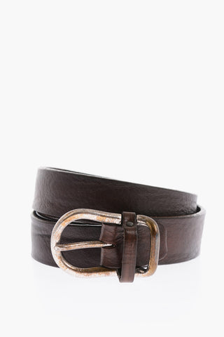 30mm Leather Belt With Silver Buckle