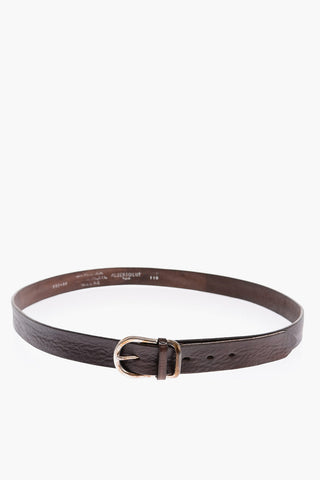 30mm Leather Belt With Silver Buckle