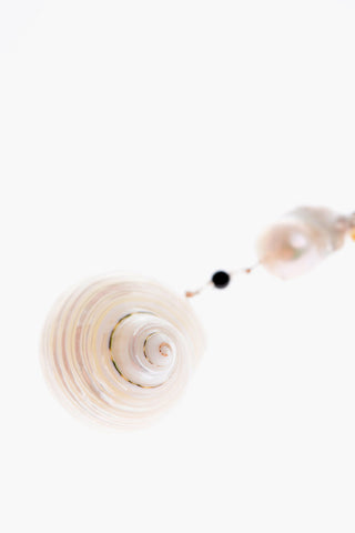 Clip On Earrings with Shell Pendant