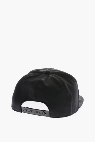 Logoed Faux Leather Detail Cap