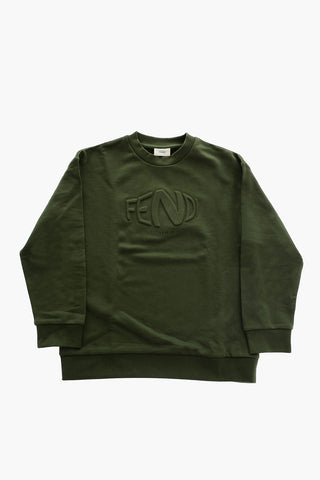 Logo Embossed Crew-neck Sweatshirt