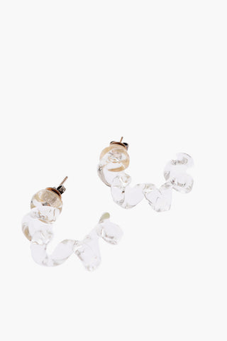 Glass TURN Earrings with Silver Detail