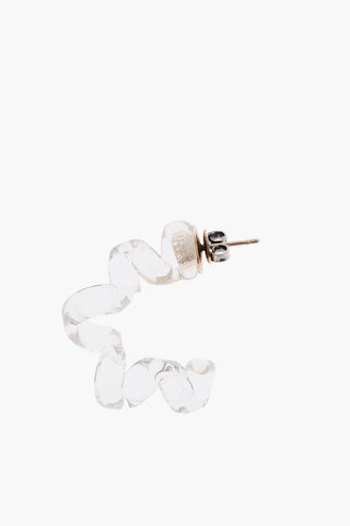 Glass TURN Earrings with Silver Detail