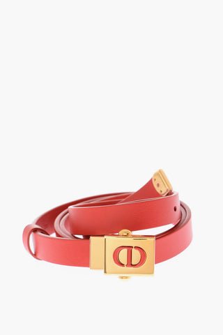 15mm Leather Slim Belt with Golden Closure
